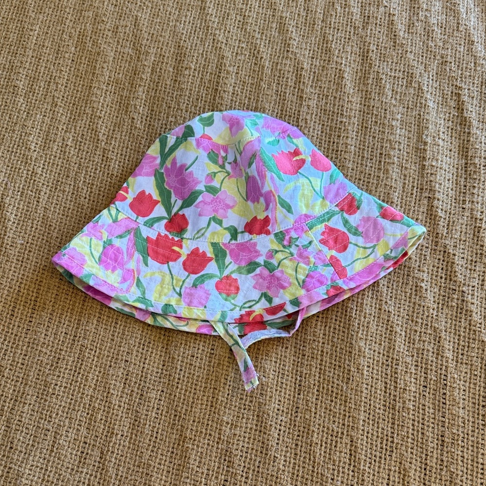 Janie and Jack Pink Floral Sun Hat